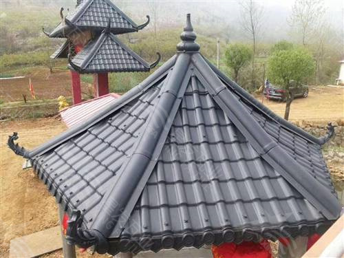 彩色仿古一體瓦墻頭瓦 古建圍墻瓦中式門頭琉璃瓦 太原asa合成樹脂瓦廠家生產銷售
